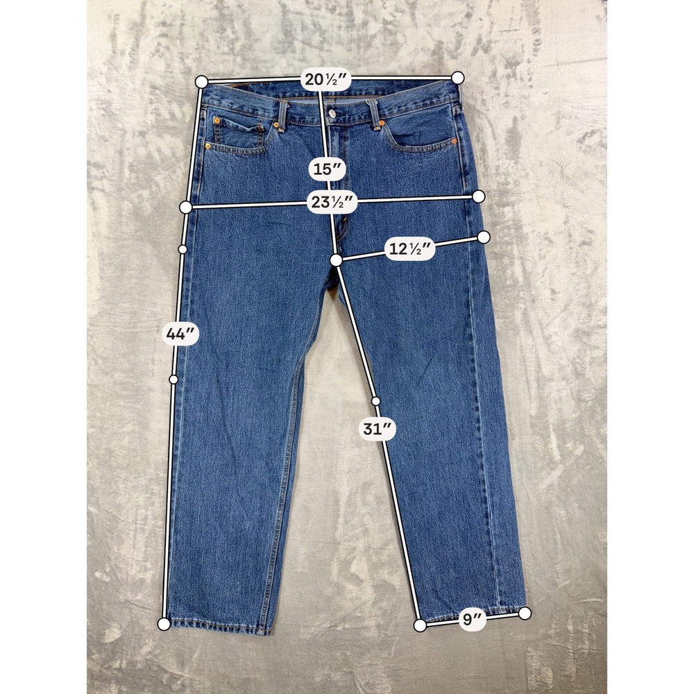 Levi's 505 Regular Fit Jeans Men's Size 40x32 Blue Medium Wash Denim - Picture 7 of 8